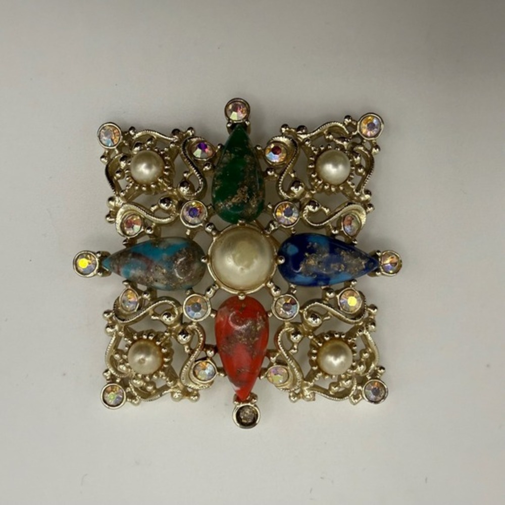 Sarah Coventry Vintage Galaxy Cross Brooch Pendant Pin‎